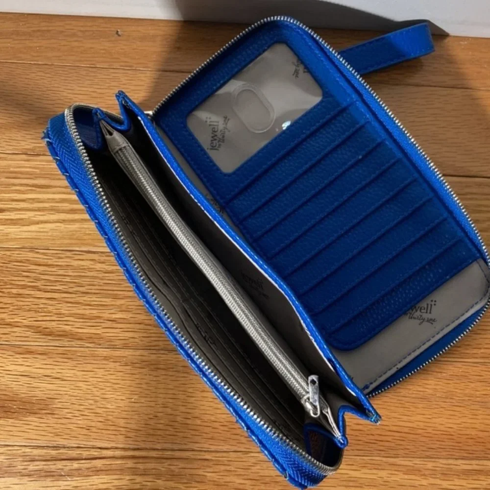 Jewell Royal Blue Zippered Long Wallet Excellent Used Condition - Picture 2 of 6
